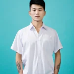 衬衫白色短袖男款贴袋款