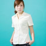 衬衫米白短袖女款收腰款