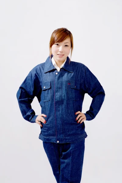 牛仔工作服女款套装NZ001上身实拍