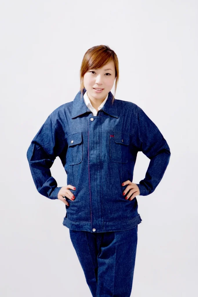 牛仔工作服女款套装NZ001上身实拍