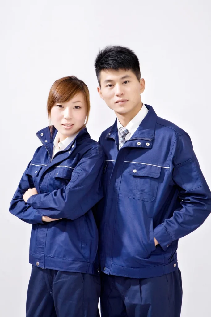 藏青色春秋双胸袋工作服夹克P210实拍