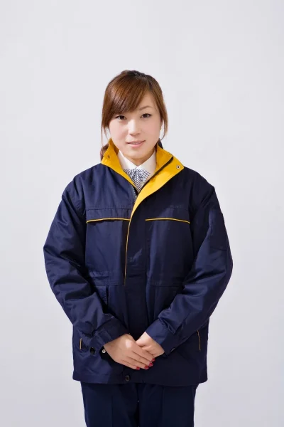 冬装撞色领棉衣M306上身实拍