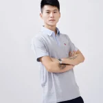 T恤浅麻灰格纹领短袖POLO衫