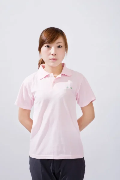 T恤粉色女款短袖POLO衫D508上身实拍
