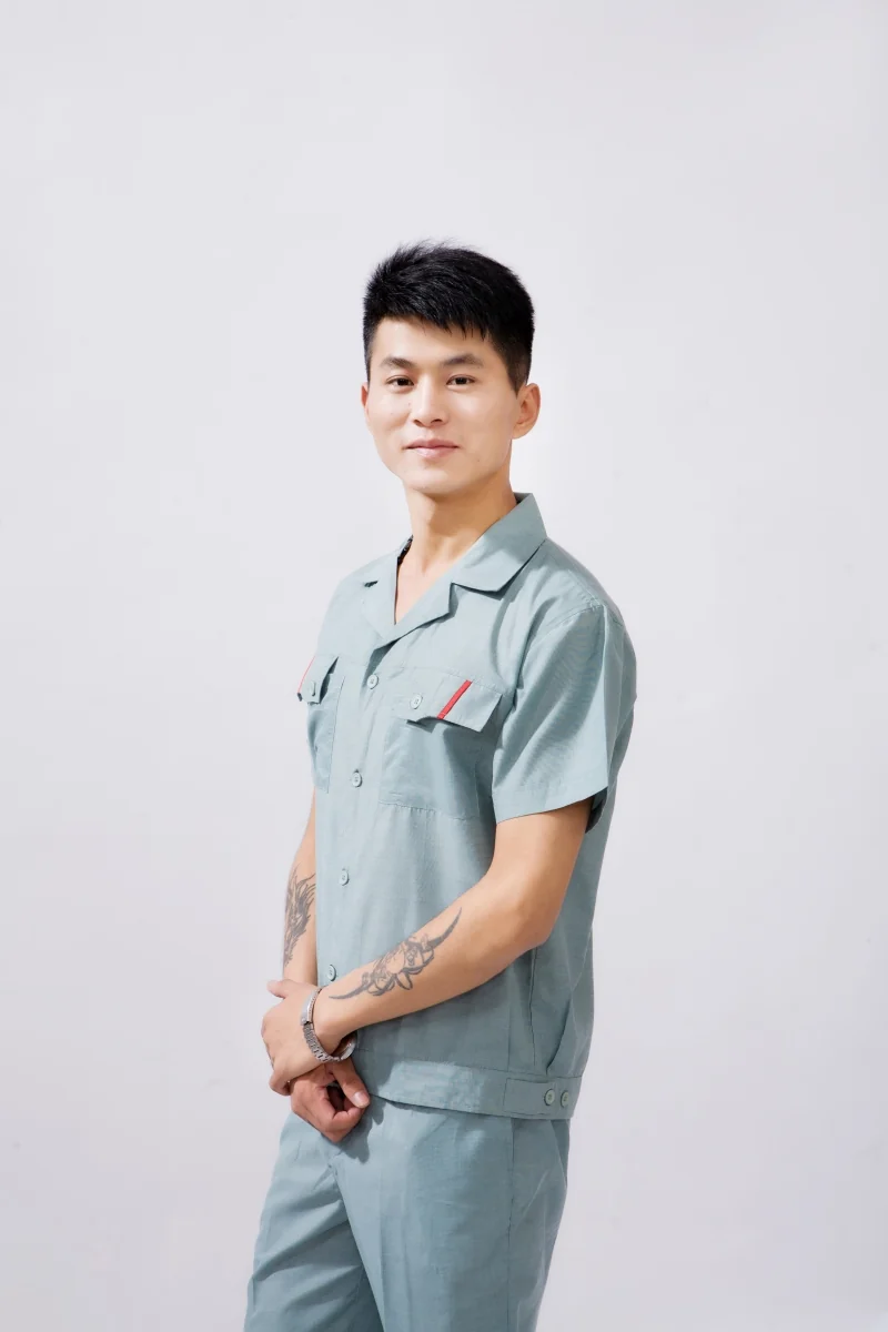 夏装工作服B707款式细节实拍