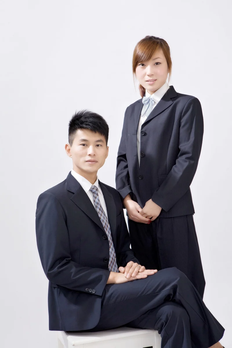 西服工作服X601商务套装合影实拍